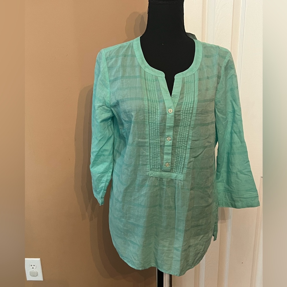 NWT TALBOTS Women’s 3/4 Sleeve Button Up Shirt Top size M